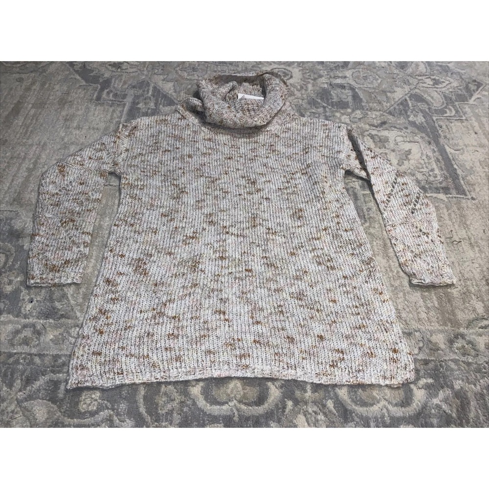NWT Jessica Simpson Oversized Beige Cream Knit Wide Neck Sweater Womens Sz XS